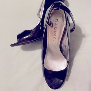 Rampage black open toe heels NWOT